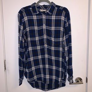 AE Plaid Pull Over Button Up